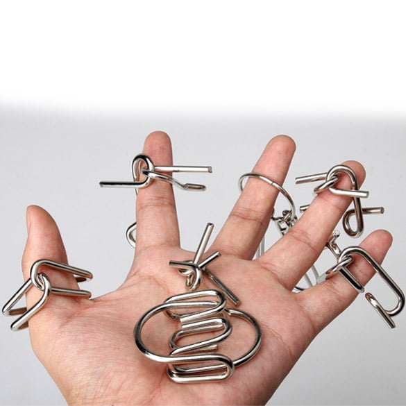 7 PC IQ Test Toy Mind Game Brain Teaser Metal Wire Puzzles Magic Trick New 7 PC IQ Test Toy Mind Game Brain Teaser Metal Wire Puzzles Magic Trick New
